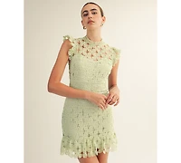 Arose Studio, Inc Women's Sophia Lace High Neck Mini Dress