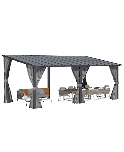 Aecojoy Wall Gazebo with Curtains and Mosquito Netting