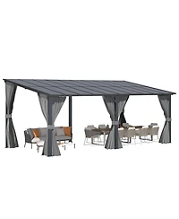 Aecojoy Wall Gazebo with Curtains and Mosquito Netting