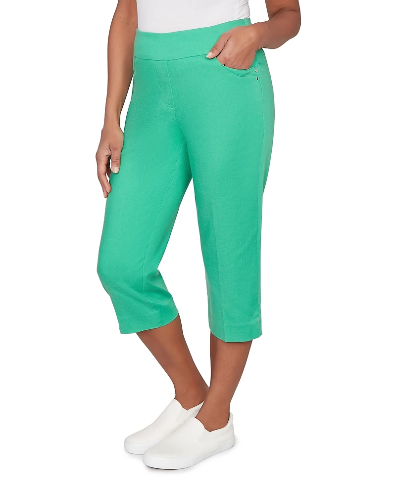 Alfred Dunner Petite Smooth Waist Easy Pull-On Capri Pants
