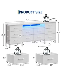 gaomon 63 Inch Tv Stand Dresser with 10 Drawers, Long Entertainment Center for TVs Up to 75 Inch