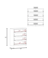 Fm Furniture Bristol 4-Drawer Dresser, Wenge