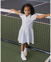 Hope & Henry Toddler Girls Organic Puff Sleeve Pique Polo Dress