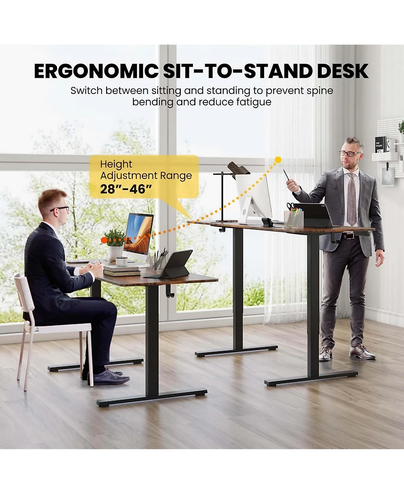 63 x 24 Inch Sit Stand Desk Height Adjustable Electric Standing