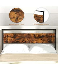 Costway Full Size Bed Frame with Wooden Headboard and Footboard Under-Bed Storage