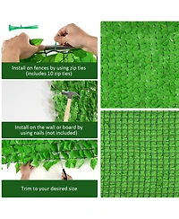 1 Pc 118x39in Artificial Ivy Privacy Fence Screen Faux Hedge Fence & Vine Decor