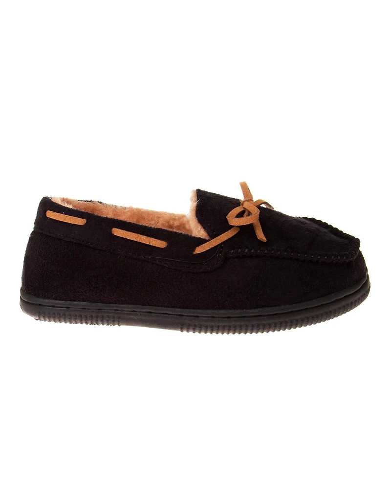 Beverly Hills Polo Club Little Boys Moccasins Slippers Classic Fuzzy Lining Cozy Indoor/Outdoor Sole Slip On Comfort