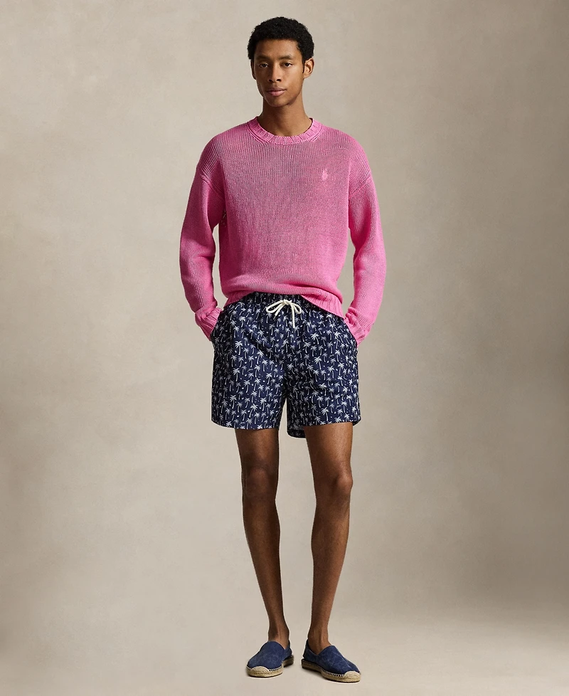 Polo Ralph Lauren Men's Logo and Palm Trees Printed Swim Trunks