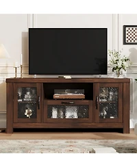 gaomon 55.2'' Modern Sideboard Buffet Cabinet with Acrylic Door Storage Cabinet, Farmhouse Coffee Bar Cabinet with Shelves