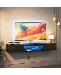 gaomon Floating Tv Stand, Wall Mounted Entertainment Center for Televisions up to 65", Led Tv Stand with 2 Storage Cabinets