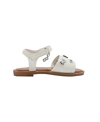 Bebe Little Girls Fashion Sandals – Dressy Shoes with Decorative Metal Charms