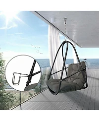 Clihome Wicker Rattan Swing Egg Chair without Stand