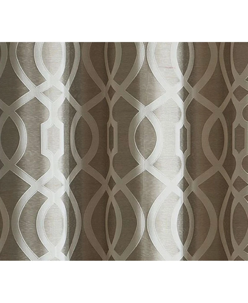 Kate Aurora Royal Living 2 Pack Venetian Semi Sheer Lattice Grommet Top Curtain Panels