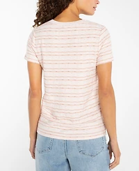 Liverpool Los Angeles Petite Crewneck Knit T-Shirt