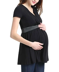 kimi + kai Maternity Nursing Colorblock Tunic Top