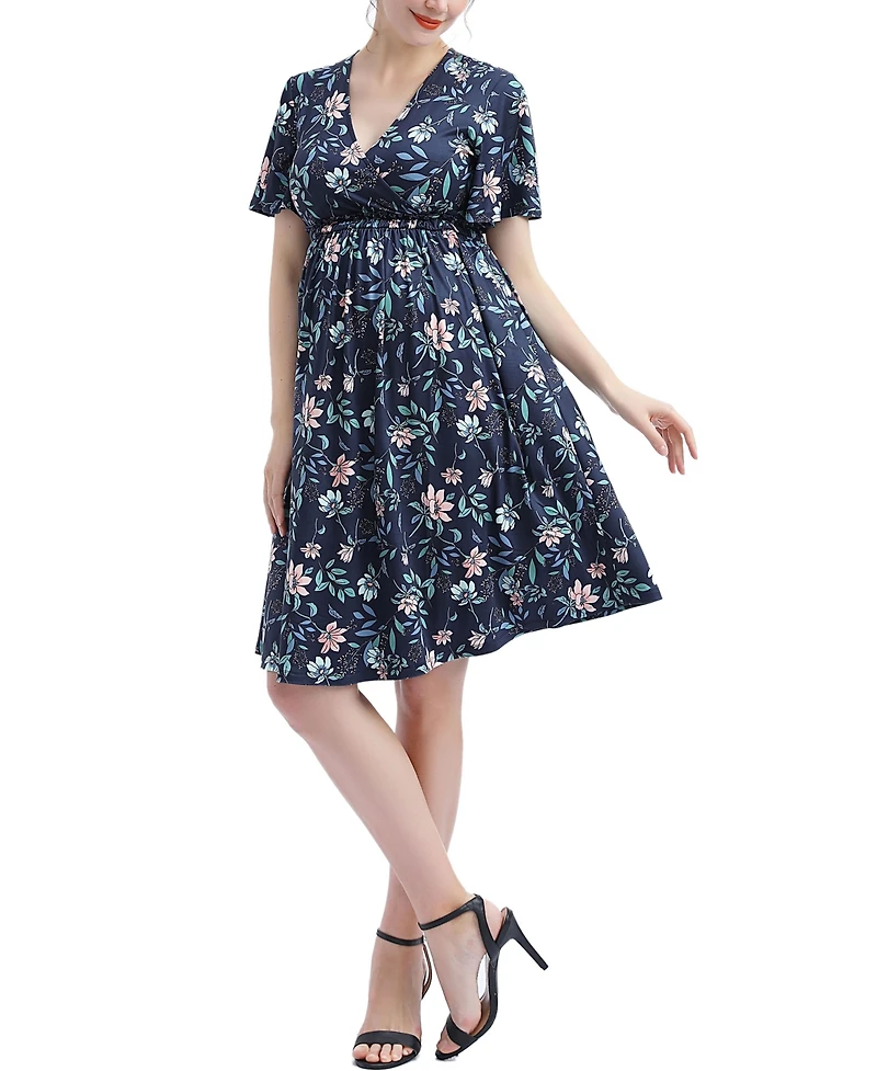 kimi + kai Maternity Annis V-Neck Nursing Dress