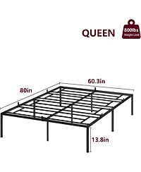 gaomon Bed Frame, 14" Metal Platform Bed Frame, Heavy Duty Metal Bed Frame with Iron Slat Support, Under-Bed Storage, 800 Lbs Weight Capacity