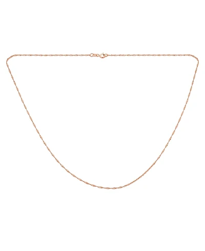 Bling Jewelry Singapore Link Chain Ultra Thin 1.5 Mm Necklace 14K Gold Plated .925 Sterling Silver