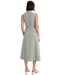Luxely Women's Crewneck Sleeveless Flare Midi Dress