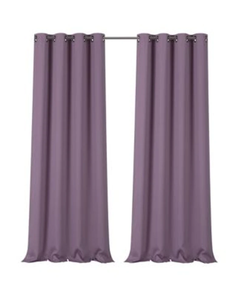 Kate Aurora Lavender 2 Piece Grommet Top Blackout Curtain Panels For Extra Long Windows