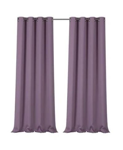 Kate Aurora Lavender 2 Piece Grommet Top Blackout Curtain Panels For Extra Long Windows