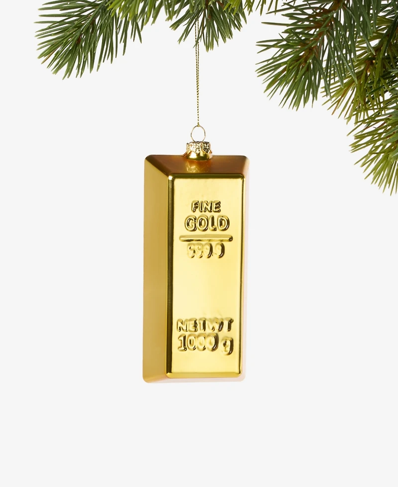Holiday Lane All About You Gold Bar Ornament, Exclusively at Macy's