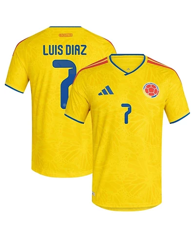 Adidas Men's Luis Diaz Yellow Colombia National Team 2026 Home Authentic Jersey