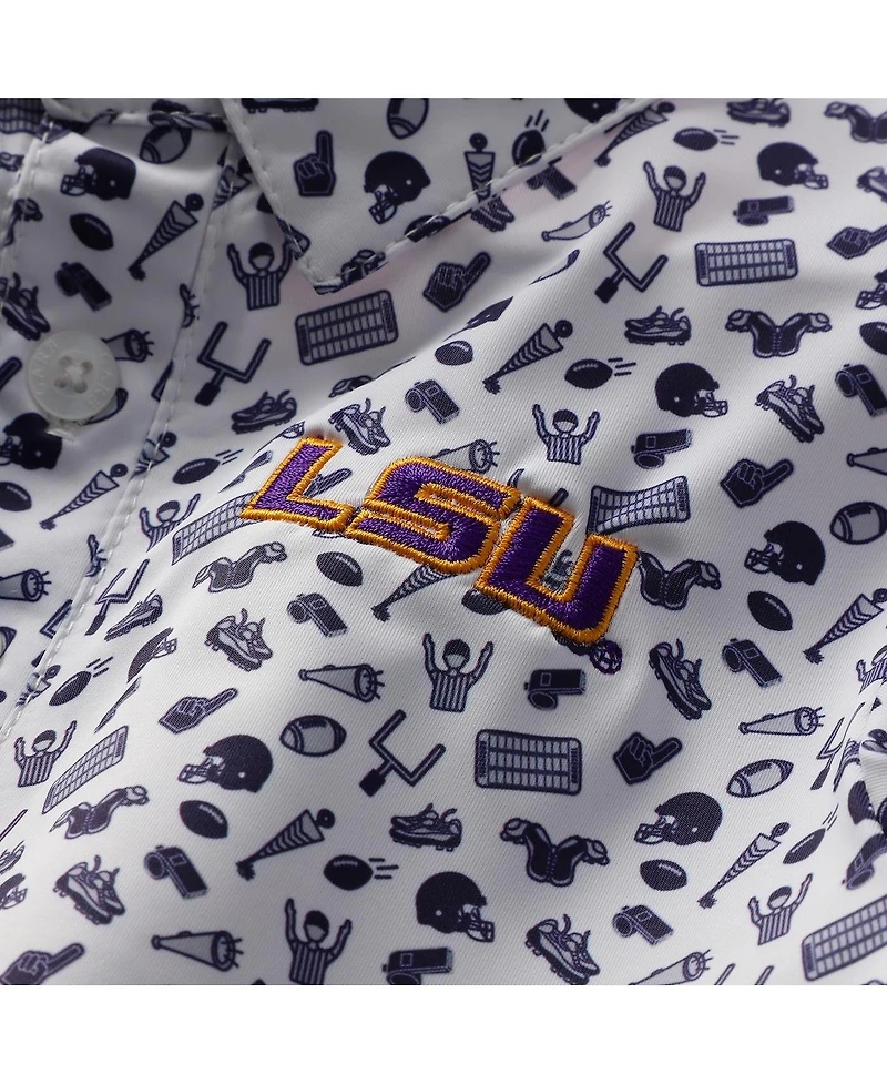 Garb Toddler Purple Lsu Tigers Tom All-over Print Performance Polo Shirt