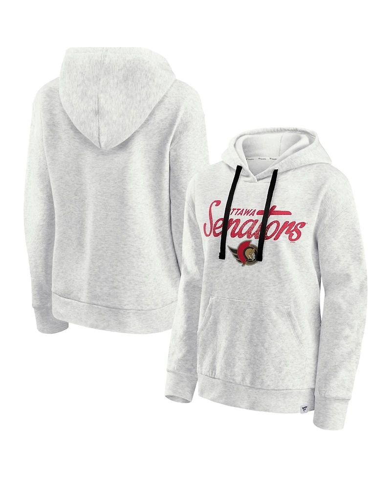 Fanatics Women's Oatmeal Ottawa Senators True Classics Quilted Pullover Hoodie