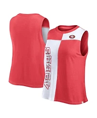 Fanatics Women's Scarlet/White San Francisco 49ers Script Color Block Tank Top