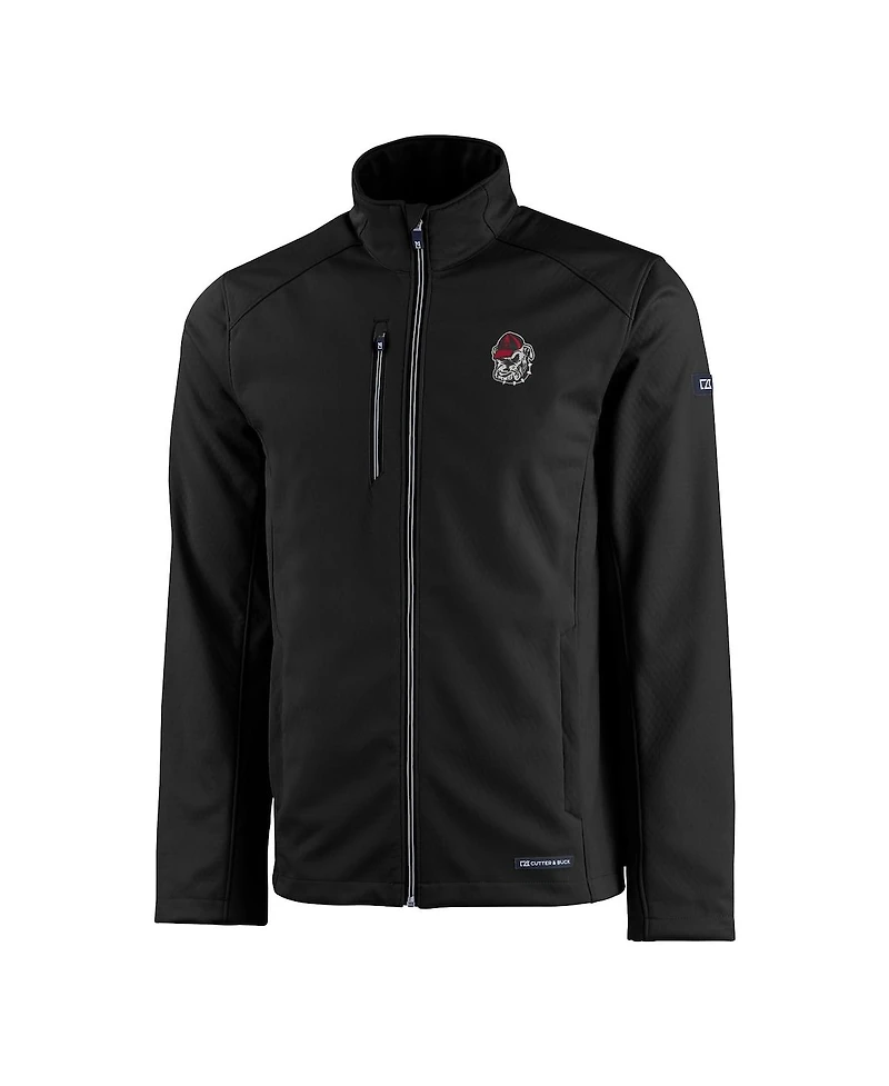 Cutter & Buck Men's Black Georgia Bulldogs Evoke Eco Softshell Full-Zip Jacket