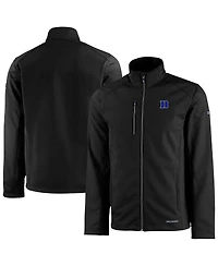 Cutter & Buck Men's Black Duke Blue Devils Evoke Eco Softshell Full-Zip Jacket