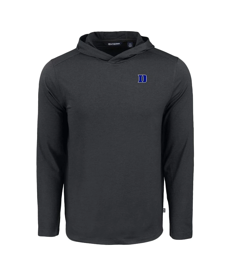 Cutter & Buck Men's Black Duke Blue Devils Coastline Epic Comfort Eco Long Sleeve Hoodie T-Shirt