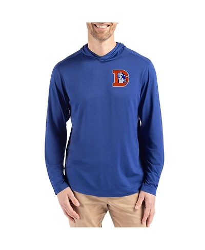 Cutter & Buck Men's Blue Denver Broncos Coastline Epic Comfort Eco Long Sleeve Hoodie