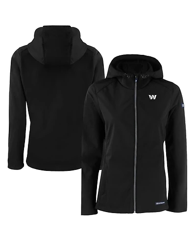 Cutter & Buck Women's Black Washington Commanders Evoke Eco Softshell Full-Zip Hoodie Jacket