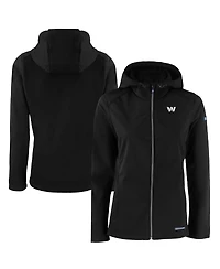 Cutter & Buck Women's Black Washington Commanders Evoke Eco Softshell Full-Zip Hoodie Jacket