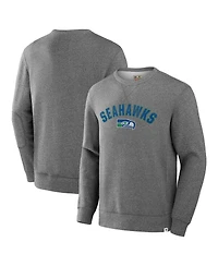 Fanatics Men's Heather Gray Seattle Seahawks Loop Terry Pullover Sweatshirt