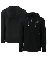 Cutter & Buck Men's Black Los Angeles Dodgers Roam Eco Tri-Blend Half-Zip Hoodie
