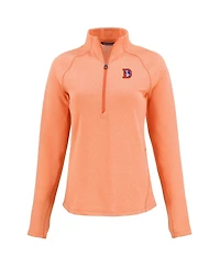 Cutter & Buck Women's Heather Orange Denver Broncos Peshastin Eco Fleece Tri-Blend Raglan Half-Zip Jacket