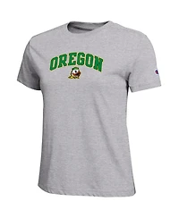 Champion Women's Heather Gray Oregon Ducks Arched Over Logo T-Shirt