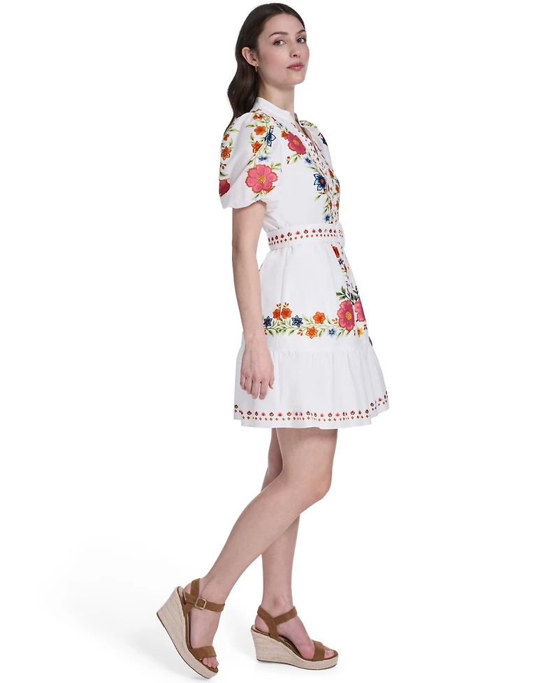 Eliza J Women's Embroidered V-Neck Dress