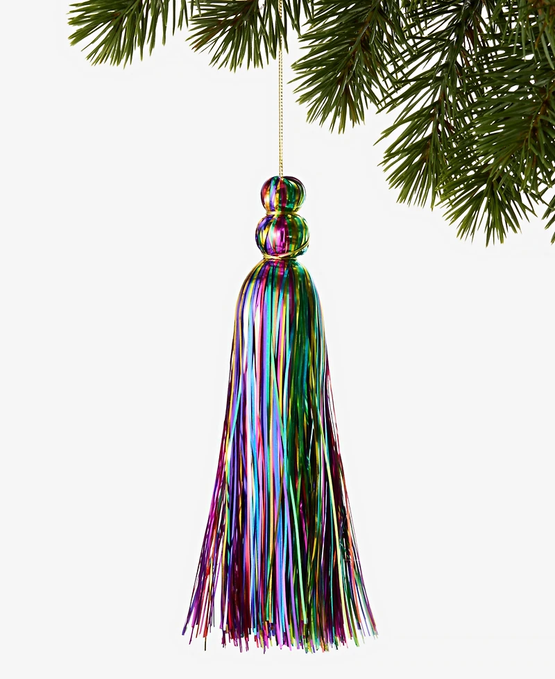 Holiday Lane Merry Magic Metallic Tassel Ornament, Macy's Exclusive
