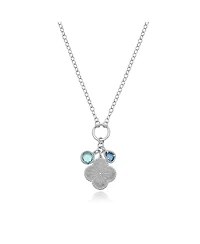 The Lovery Clover Blue Charm Necklace Sterling Silver