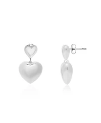 The Lovery Double Heart Drop Earrings Sterling Silver