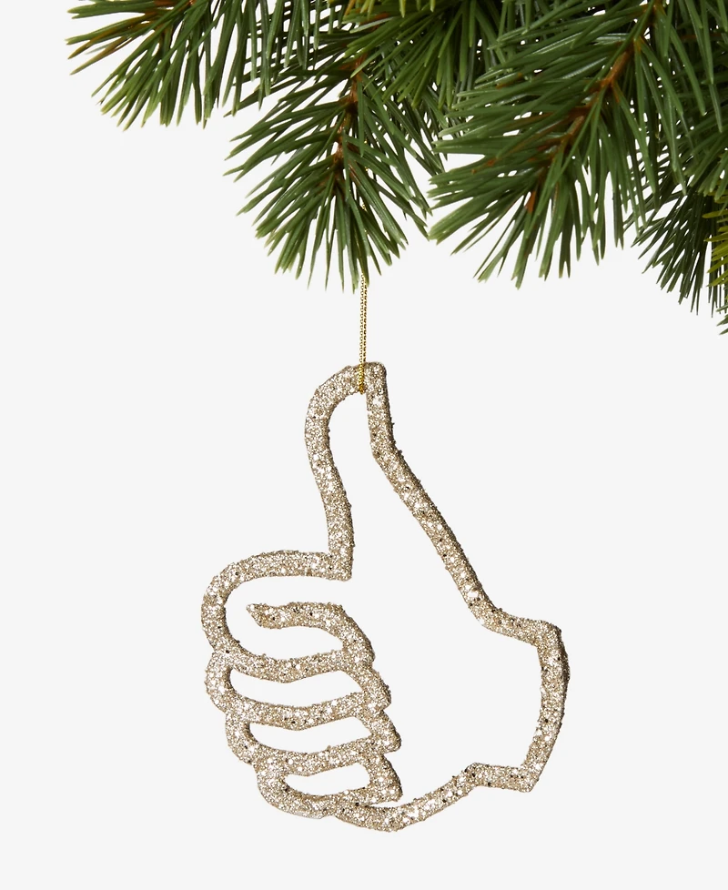 Holiday Lane Eclectic Charm Glitter Thumbs Up Ornament, Macy's Exclusive