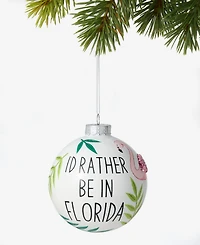 Holiday Lane Florida Glass Glittered Ball Ornament, Macy's Exclusive