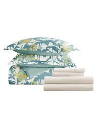 ienjoy Home Bedding Bundle Patterned 6-Piece Comforter with Duvet Cover Set