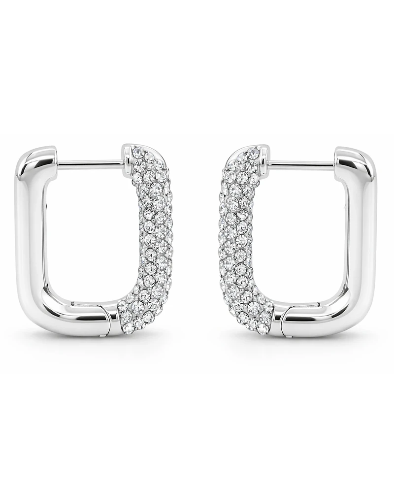 And Now This Clear Crystal Rectangular Shaped Hoop Earrings