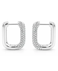 And Now This Clear Crystal Rectangular Shaped Hoop Earrings