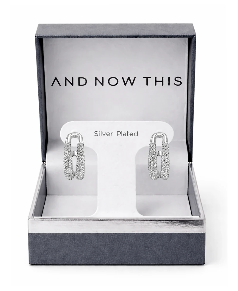 And Now This Clear Crystal Double Hoop Earrings